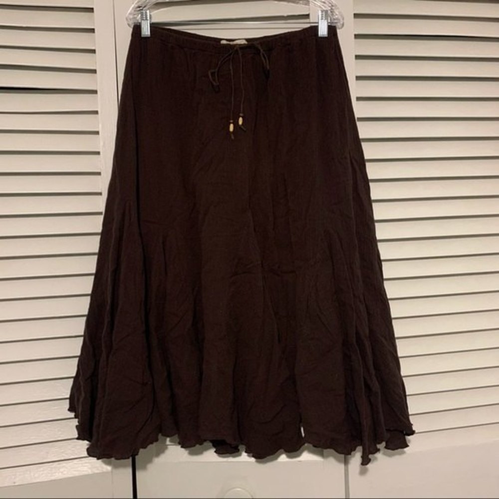 Elegant Brown Midi Skirt